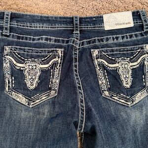 Grace in LA country Western steer head bling pocket jeans boot barn 30 / 8 - 10